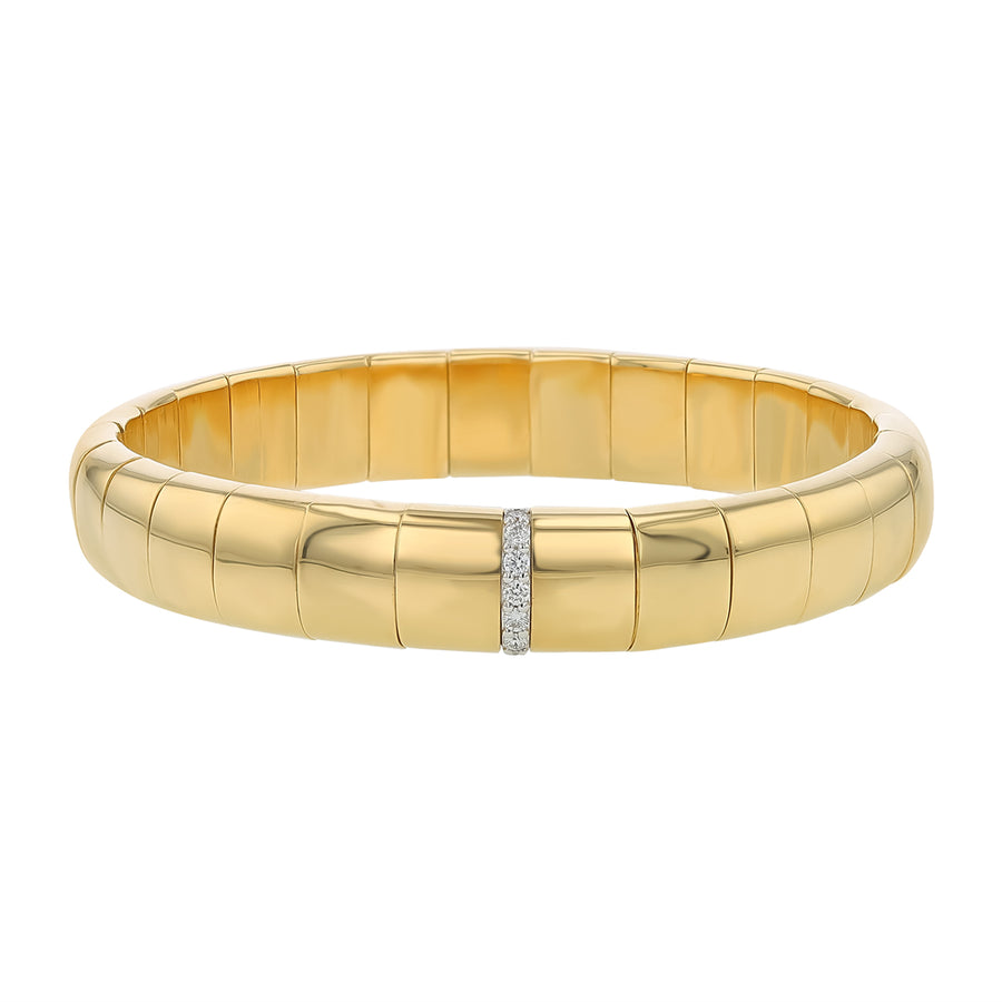 Pura 0.09ct Diamond Single Station Stretch Bracelet in 18K Yellow Gold