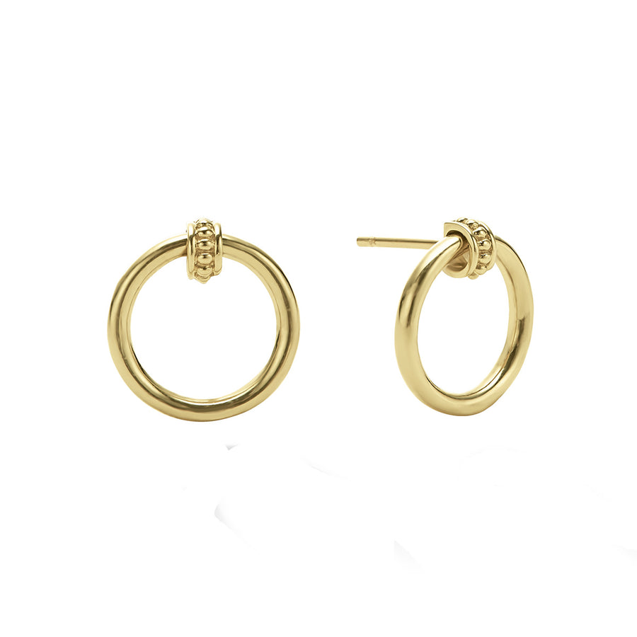 Meridian 15mm Drop Circle Earrings in 18K Yellow Gold