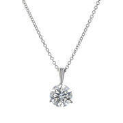 1.51ct Fire & Ice Round Brilliant Diamond Solitaire Pendant with Chain in 18K White Gold, 18"