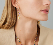 Africa 0.04ct Diamond and Mixed Gemstone Drop Earrings in 18K Yellow Gold