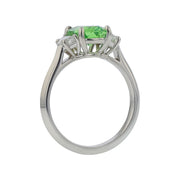 2.15ct Oval Tanzanian Mint Green Garnet and 0.52ct Diamond Ring in 18K White Gold, size 6.75