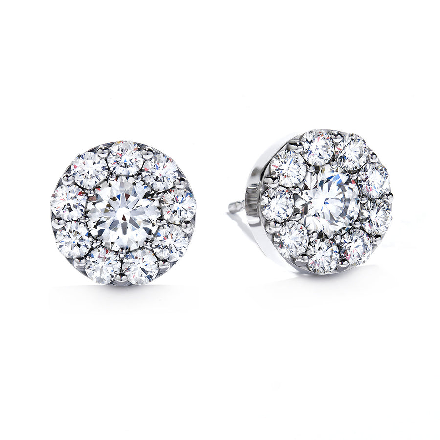 Fulfillment 0.47-0.55ct Diamond Halo Stud Earrings in 18K White Gold