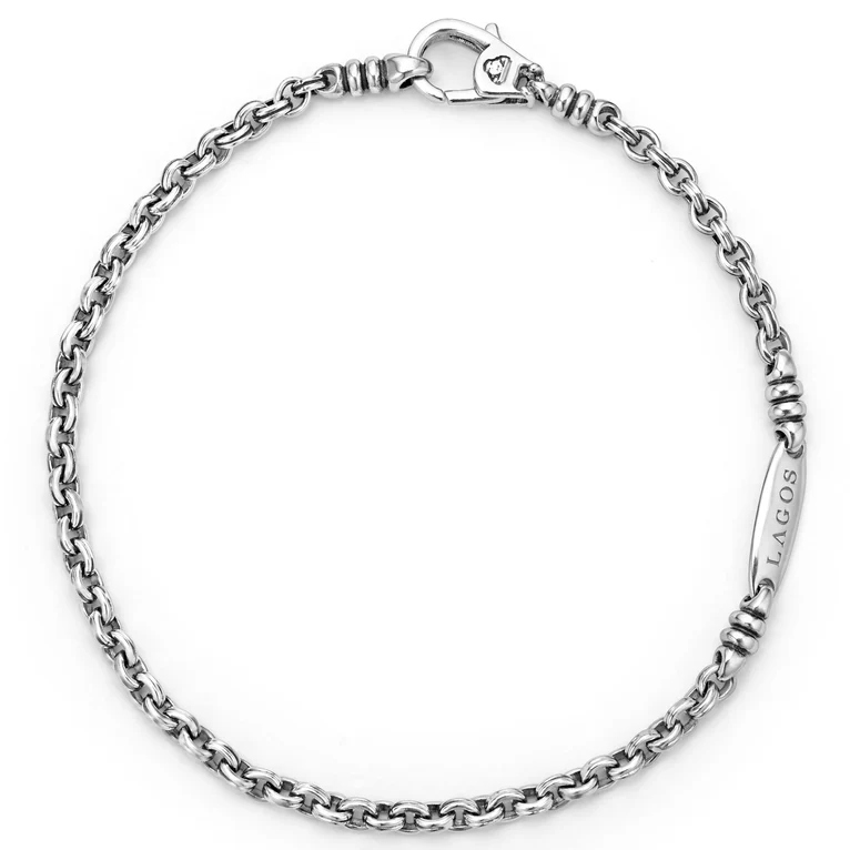 Anthem Double Link Chain Bracelet in Sterling Silver, Size 7.5