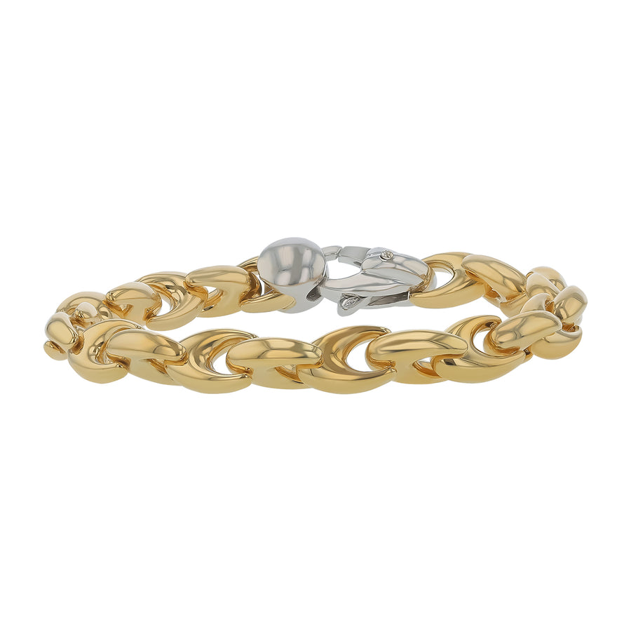 Fancy Link Bracelet in 18K Yellow Gold 7" 12.9dwt
