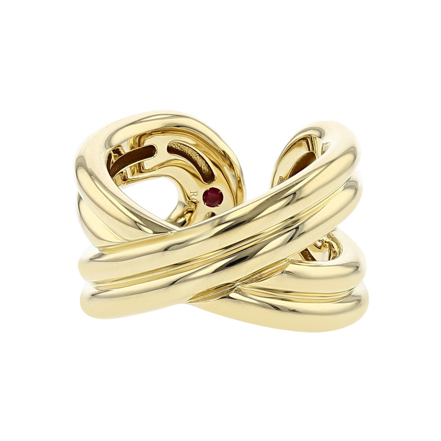 Cialoma Crossover Ring in 18K Yellow Gold, size 6.5