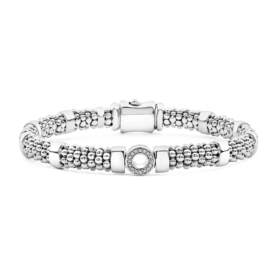 Caviar Spark 0.06ct Diamond 6mm Bracelet in Sterling Silver, Size 7