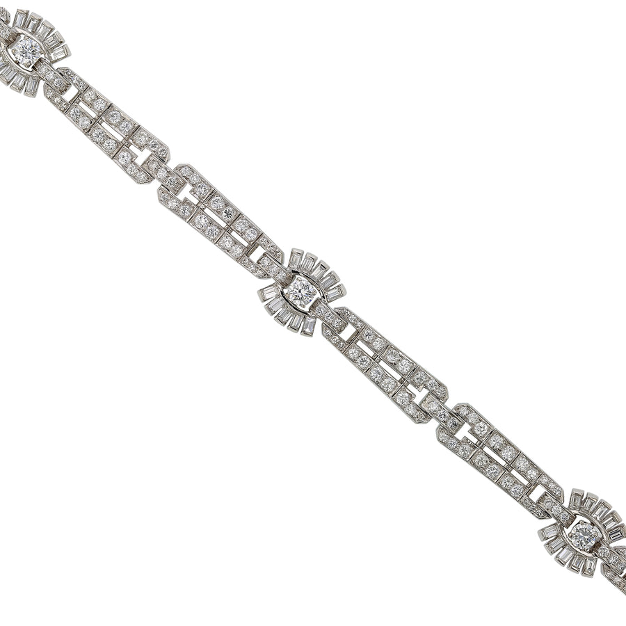 7.38ct Diamond Art Deco Bracelet in Platinum, 7"