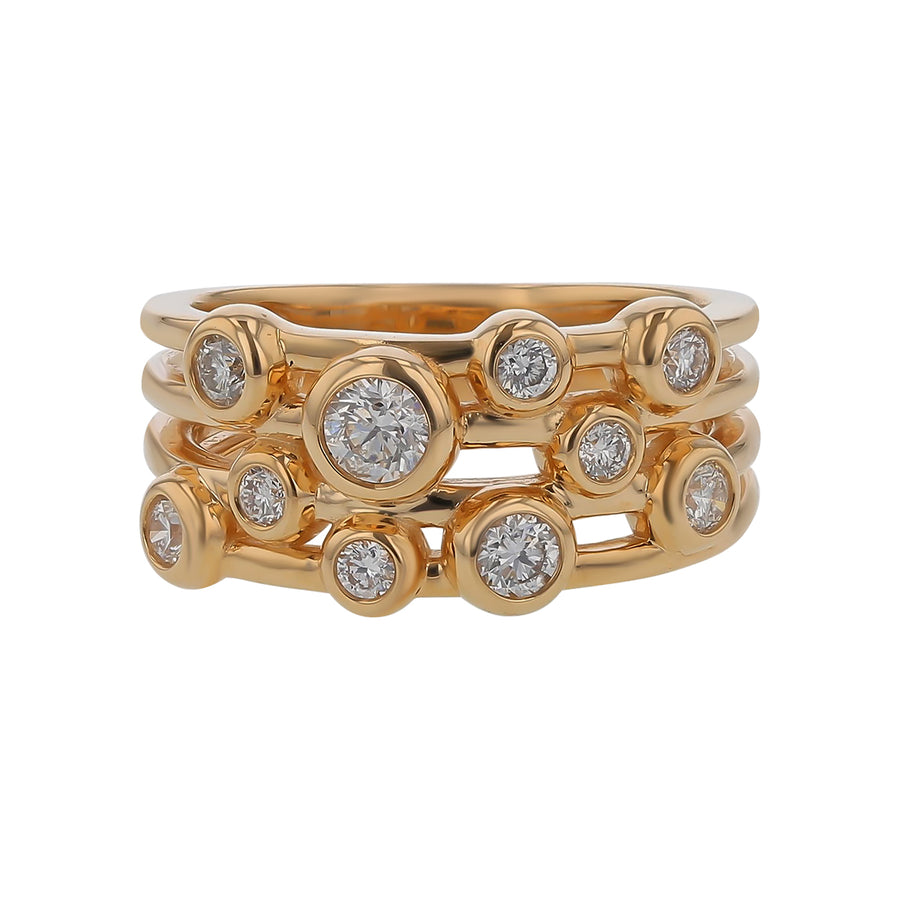 0.56ct Diamond Bezel Set Band in 14K Yellow Gold, Size 6