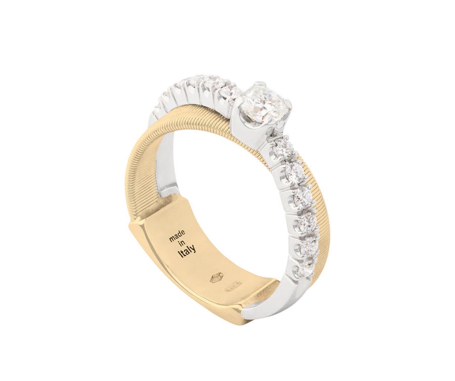 Masai 0.63ct Diamond Double-Band Ring with 18K Yellow Gold, size 7