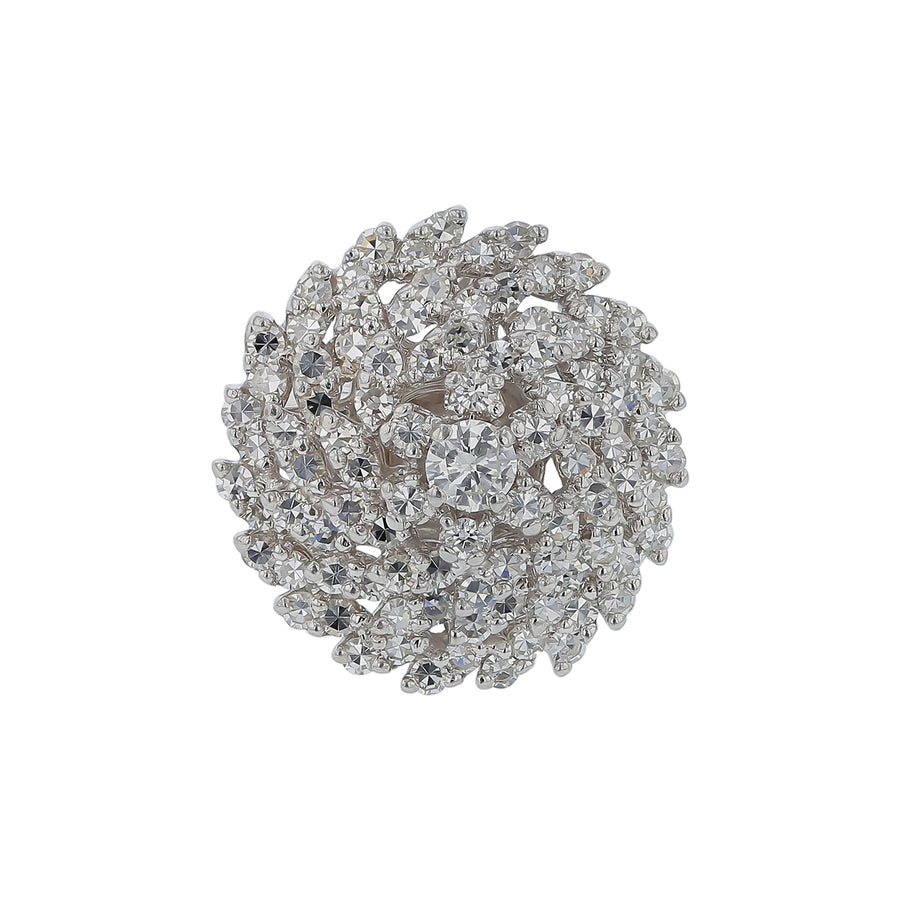 Fingermate Diamond Cluster Ring in 14K White Gold, Size 6.5 