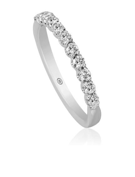 Diamond Partway Band in 14K White Gold, Size 6