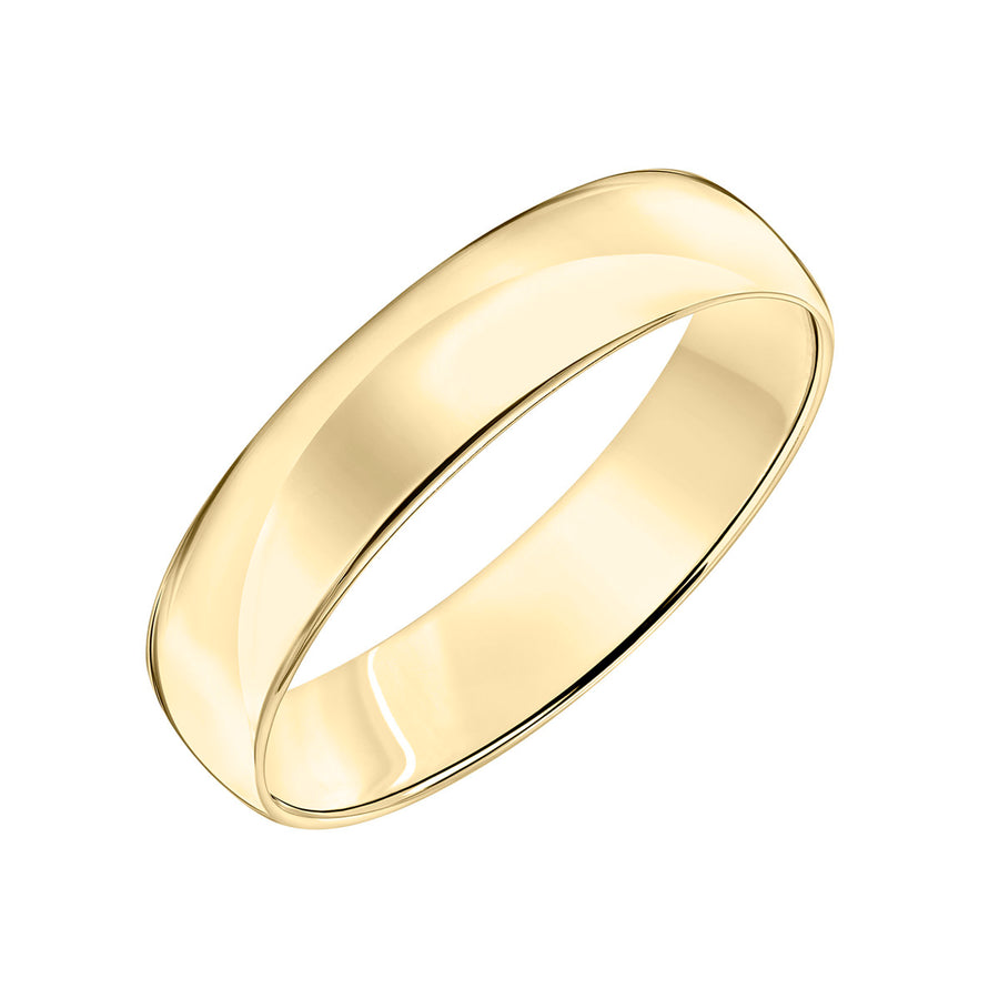 Low Dome Comfort Fit Wedding Band in 14K Yellow Gold, Size 10