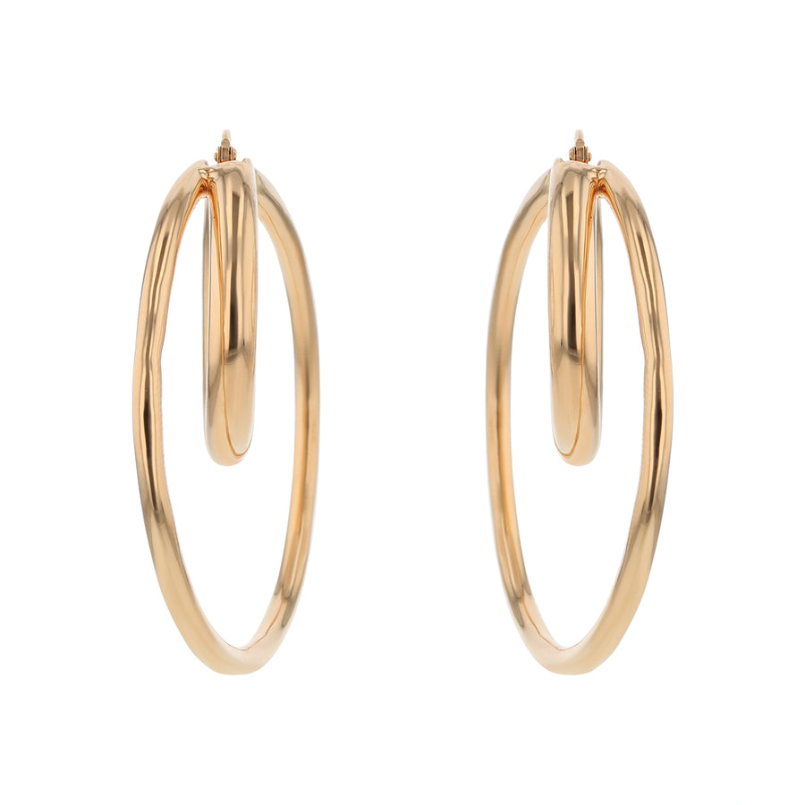 Double Hoop Earrings in 18K Rose Gold