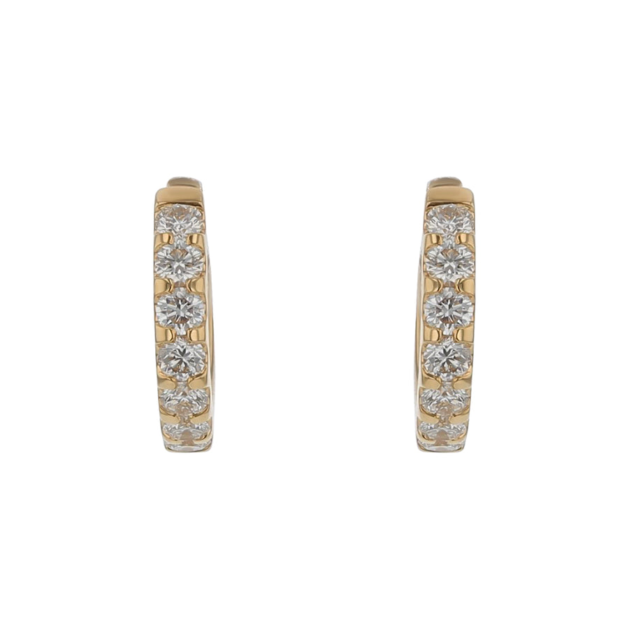 Odessa Diamond Huggie Hoops in 18K Yellow Gold