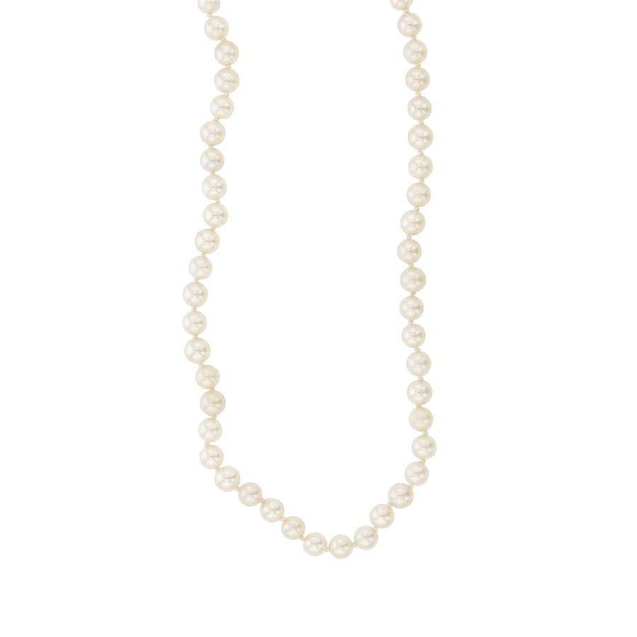 5mm Cream Rose Cultured Pearl Necklace in 14K Yellow Gold 24"