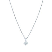 0.43ct Round Brilliant Diamond 4 Prong Solitaire Pendant in 14K White Gold, 16-18" chain