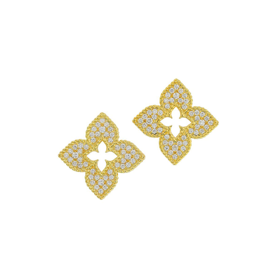 Venetian Princess Diamond Stud Earrings in 18K Yellow Gold