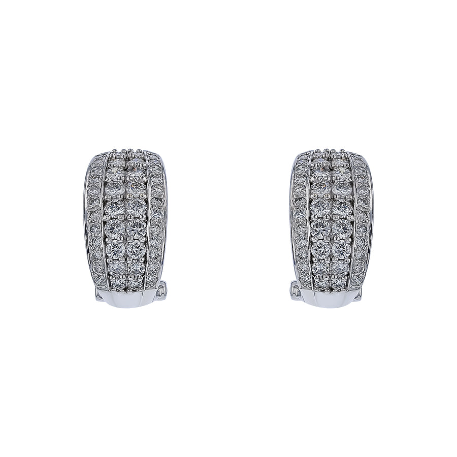 1.70ct Diamond Hoop Earrings in 18K White Gold