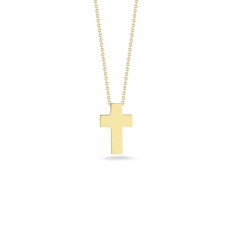 Tiny Treasures Cross Pendant in 18K Yellow Gold, 18" chain