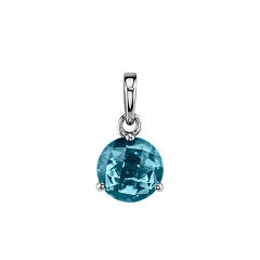 2.11ct London Blue Topaz 3 Prong Pendant in 14K White Gold, 18in