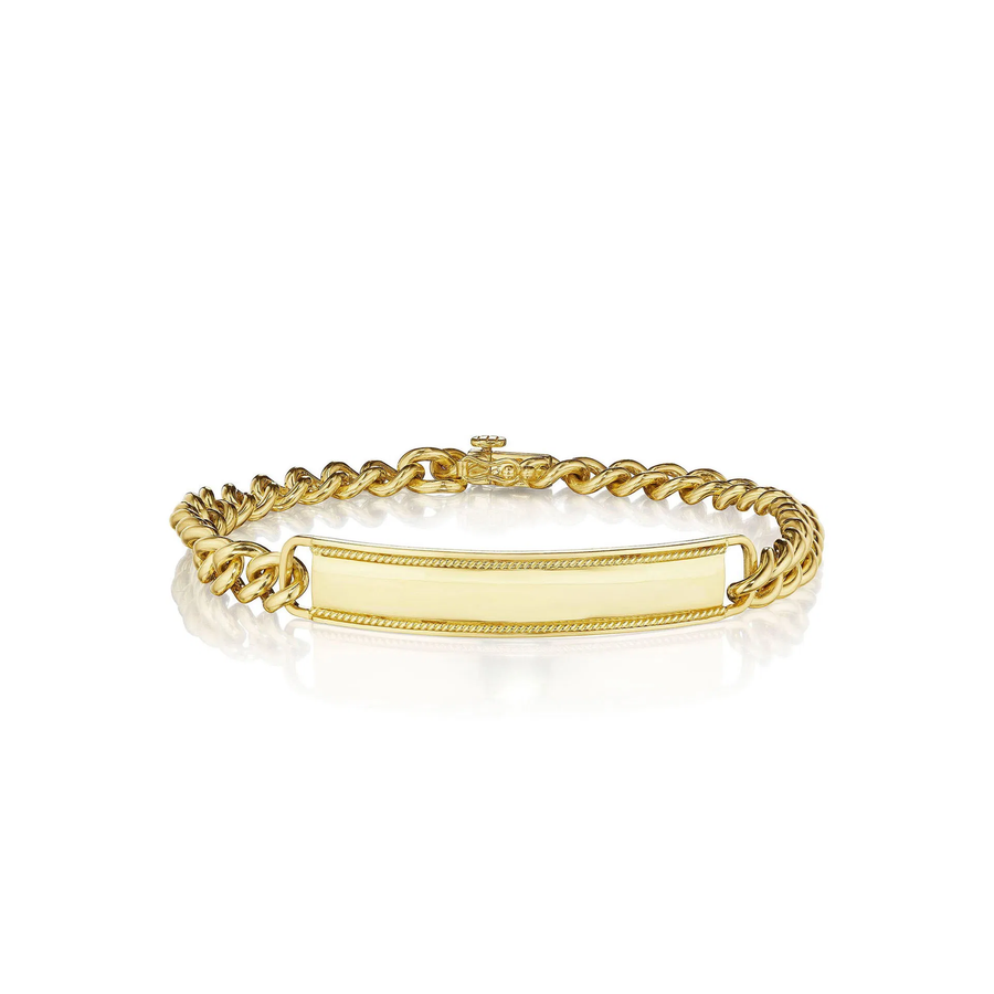 Twist Link Engravable ID Bracelet in 18K Yellow Gold