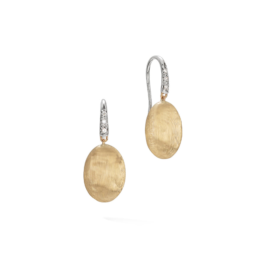 Siviglia 0.05ct Diamond Bead Drop Earrings in 18K Yellow and White Gold
