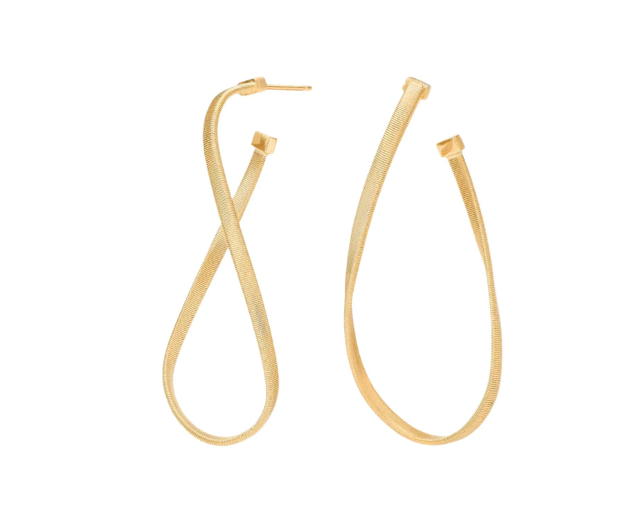 Marrakech Twisted Oval Hoop Earrings in 18K Yellow Gold