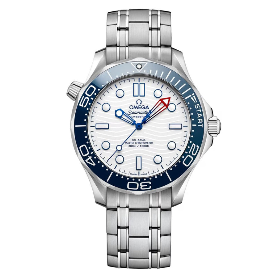 42mm Seamaster America's Cup Diver 300M Watch with White Dial in Stainless Steel, Bracelet