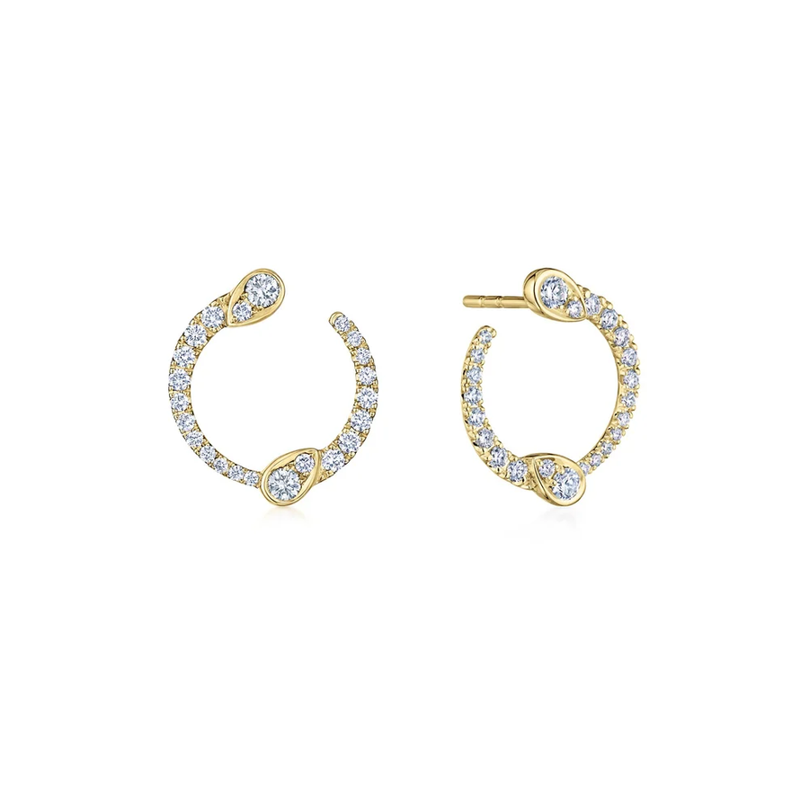Eclipse 0.56ct Diamond Circle Stud Earrings in 18K Yellow Gold