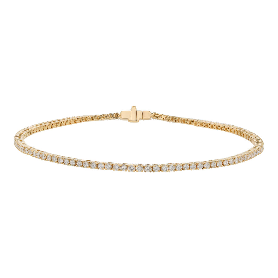 Classic 4-Prong Diamond Tennis Bracelet in 18K Yellow Gold, 7in