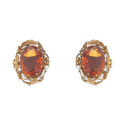 101.62ct Oval Citrine Etruscan Revival Necklace and Earring Set in 15-16k Yellow Gold, 16"