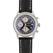 41mm Breitling Old Navitimer Watch with Black Dial in Stainless Steel, Strap