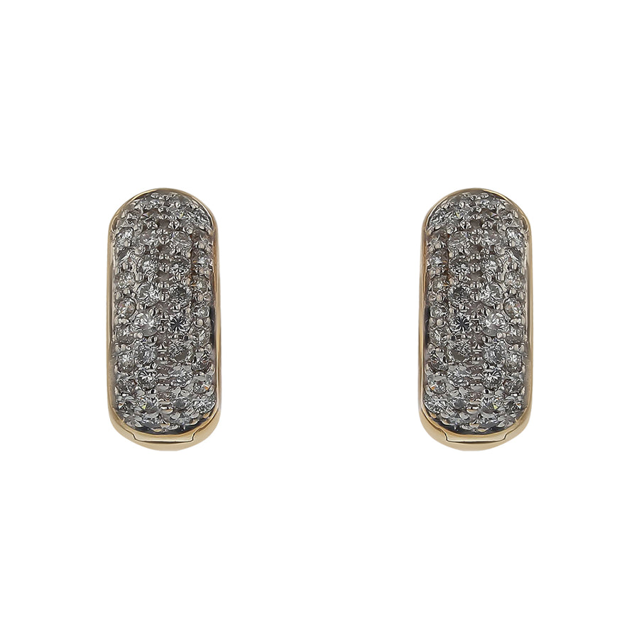 Diamond Huggie Earrings in 14K White Gold