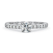 0.21ct Diamond Shared Prong Ring Semi Mount in 18K White Gold and Platinum