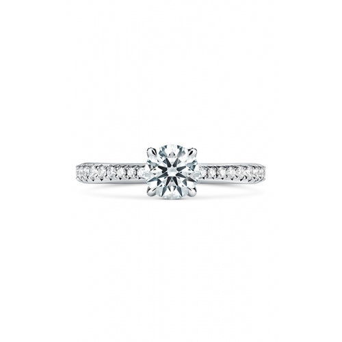 Vela 2.06ct Round Brilliant Diamond and 0.34ct Diamond Ring in Platinum, size 6.5