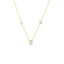 Diamond by the Inch 0.38ct Diamond 3 Station Necklace in 18K Yellow Gold, 18"
