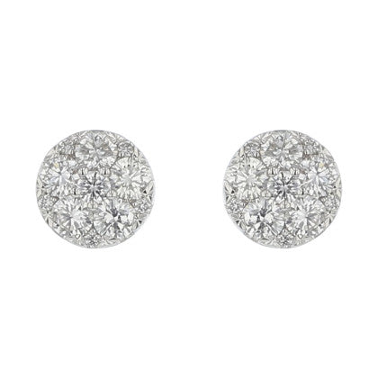 Harmony Diamond Stud Earrings in 18K White Gold