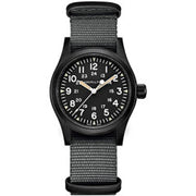38mm Khaki Field Watch with Grey Dial in Stainless Steel and Black PVD, Nato Strap