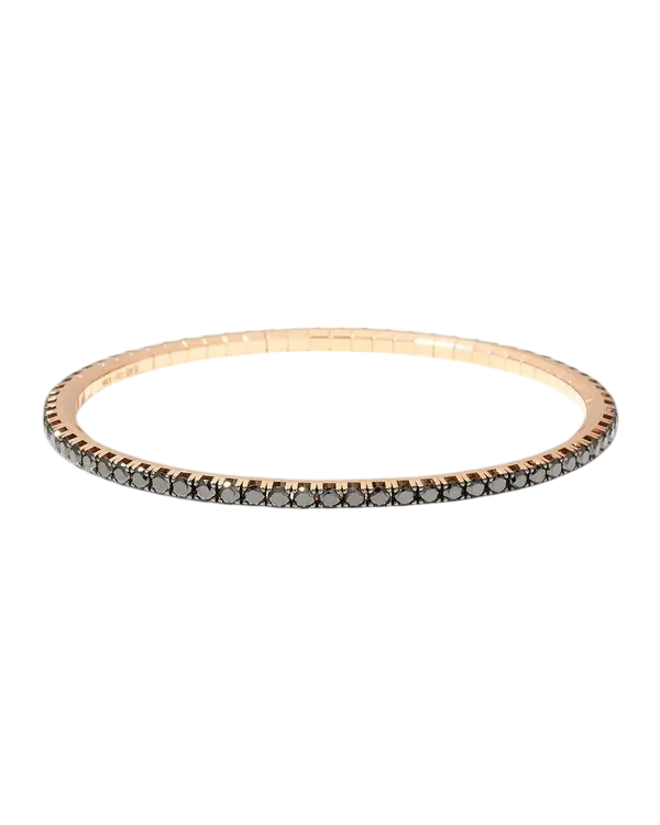 1.28ct Black Diamond Stretch Tennis Bracelet in 18K Rose Gold