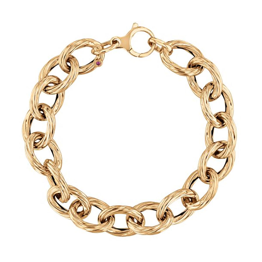 Designer Gold Oval Link Bracelet in 18K Yellow Gold