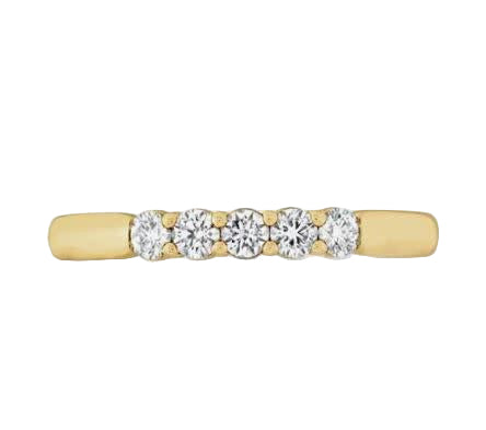 Signature 0.50ct Diamond 5-Stone Band in 18K Yellow Gold, size 6.5