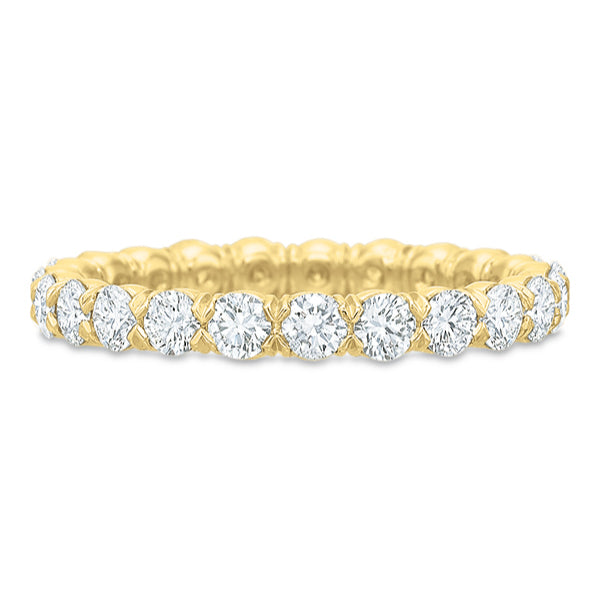 Silk Prong 1.60ct Diamond Eternity Band in 18K Yellow Gold, size 6