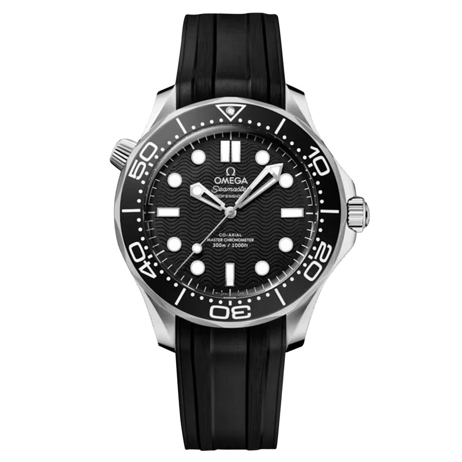 42mm Seamaster Diver 300M Watch with Black Dial in Stainless Steel, Strap