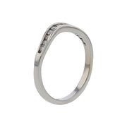 0.18ct Diamond Curved Band in 18K White Gold, size 6