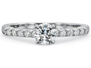 0.21ct Diamond Shared Prong Ring Semi Mount in 18K White Gold and Platinum