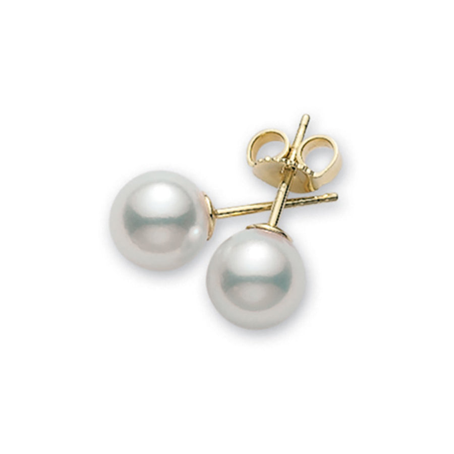 Everyday Essentials Pearl Stud Earrings in 18K Yellow Gold
