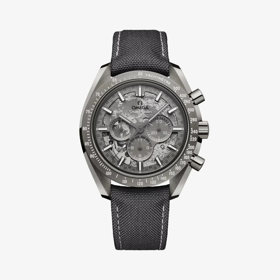 44.25mm Speedmaster Dark Side of the Moon Watch with Grey Dial in Grey Ceramic, Strap