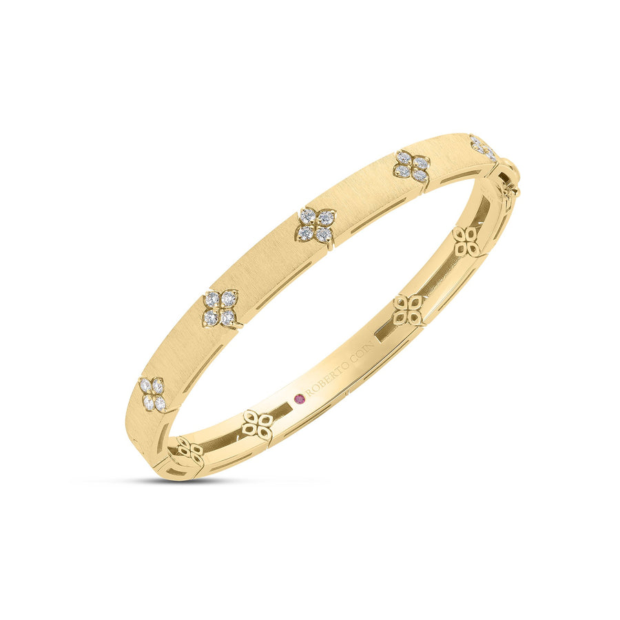 Love in Verona 0.45ct Diamond Narrow Satin Bangle in 18K Yellow Gold