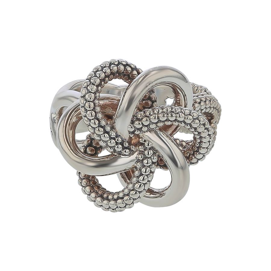 Lagos Caviar Twist Shank Ring in Sterling Silver, Size 7.75