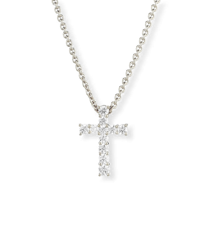 0.76ct Diamond Cross Pendant in Platinum, 16" chain